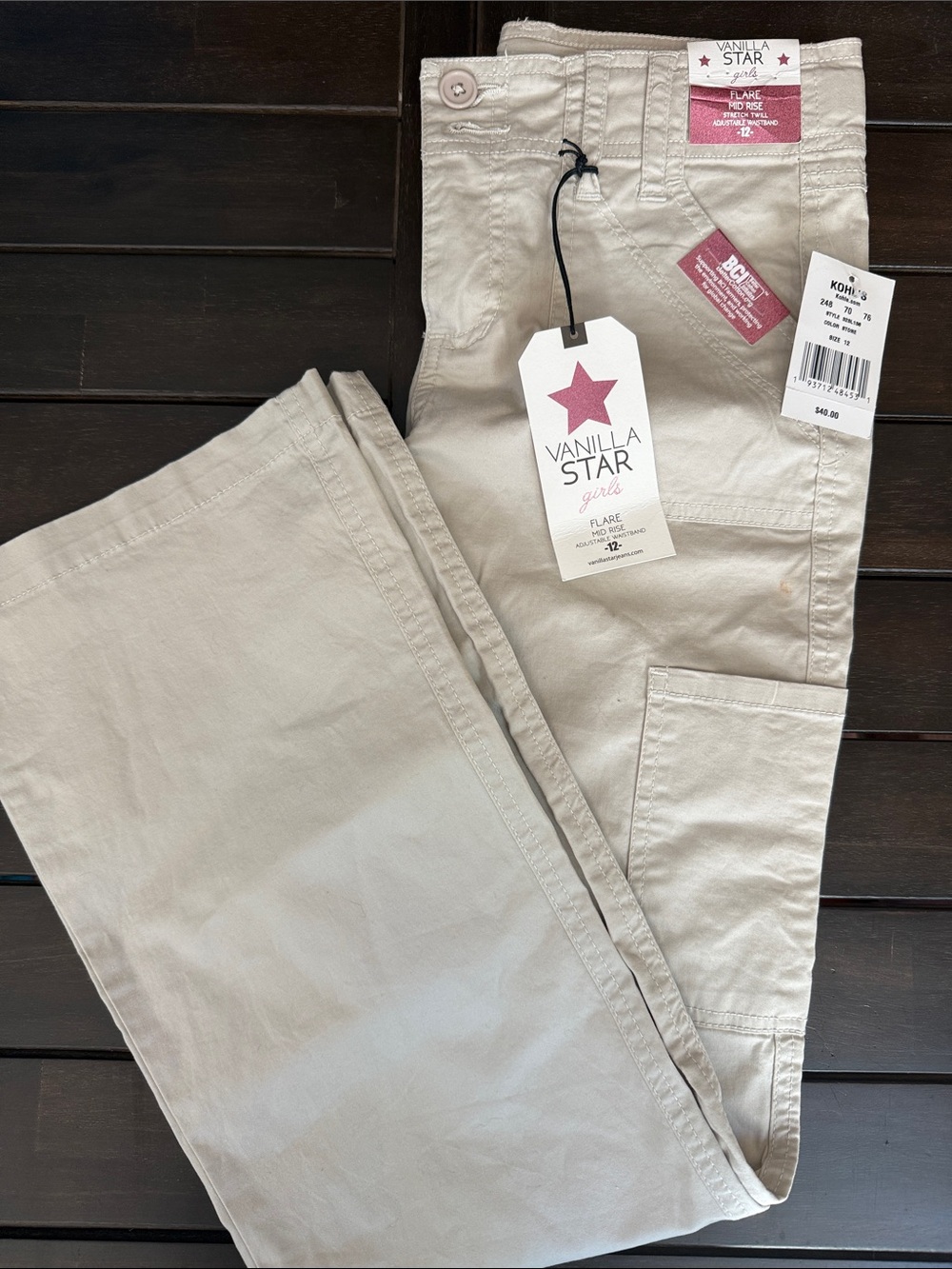 Vanilla Star Men’s Tan Chinos with Utility Pocket